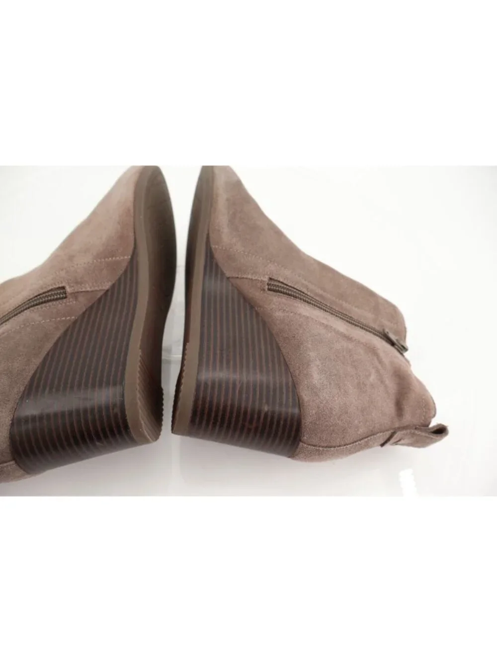Vionic Women's Paloma Boot Size 10 Wedge Bootie Tan Suede Comfy Side Zip